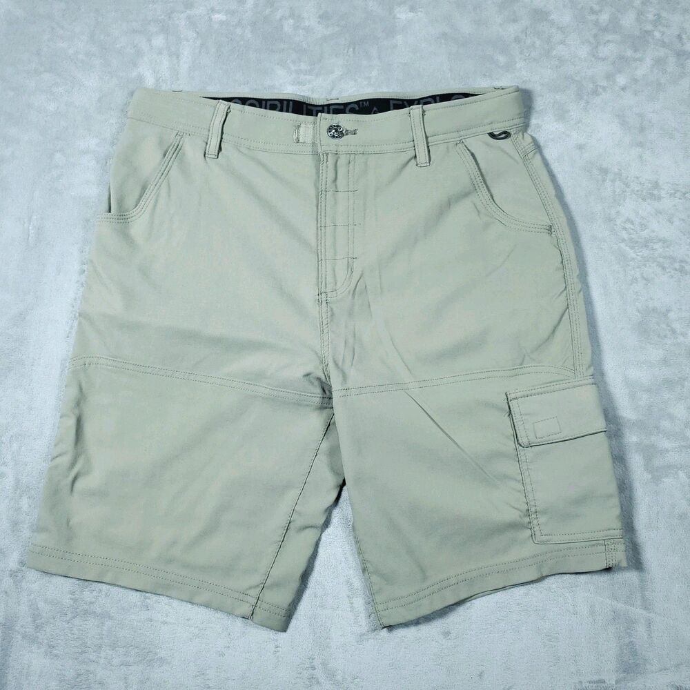 Gerry Men's Khaki Cargo Hiking Performance Shorts 5 Pocket Size 34, quick dry